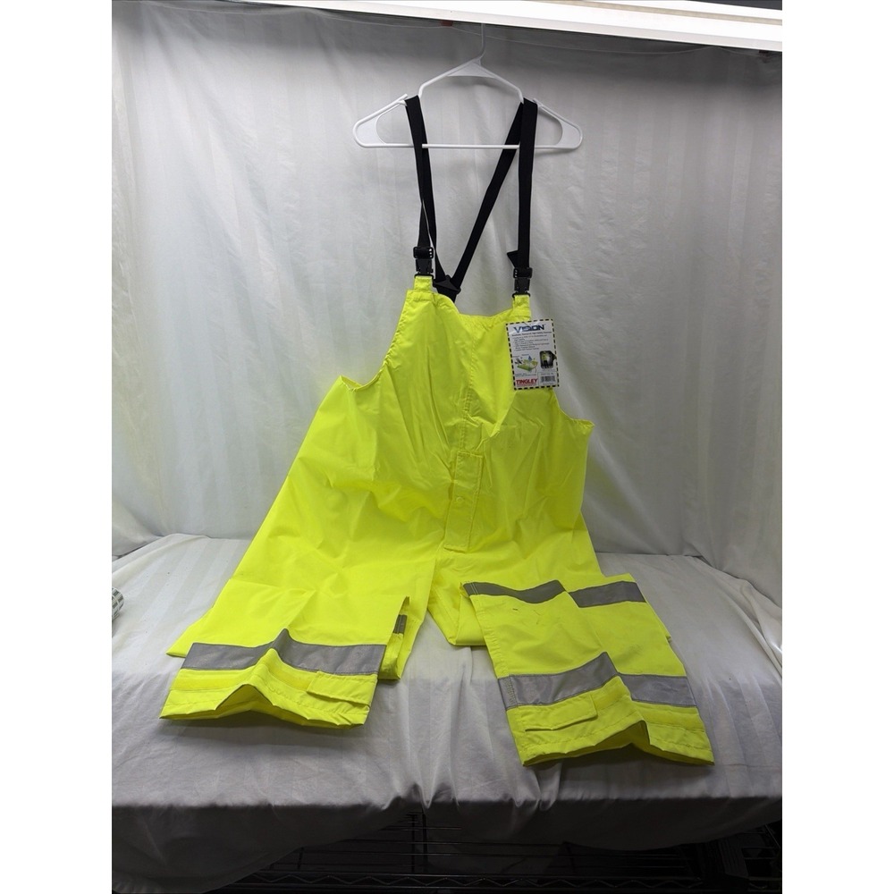 Tingley Vision Overalls, Hi-Visibility Yellow ANSI 107 O23122 Waterproof Xl